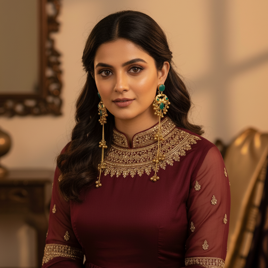 Kashmiri Royal Peacock Earrings