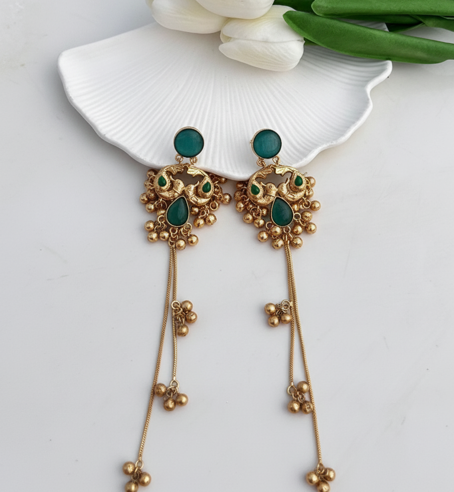 Kashmiri Royal Peacock Earrings