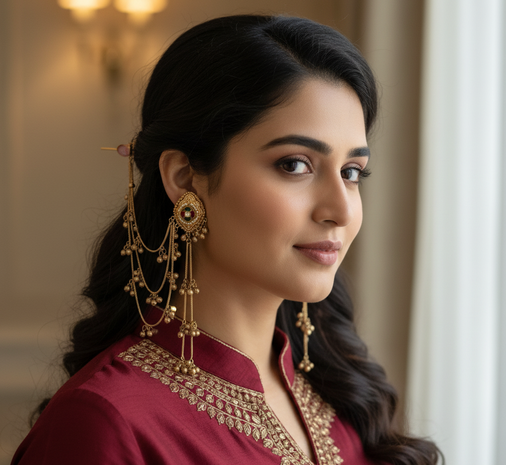 Kinara Kashmiri Kaan chain Earrings
